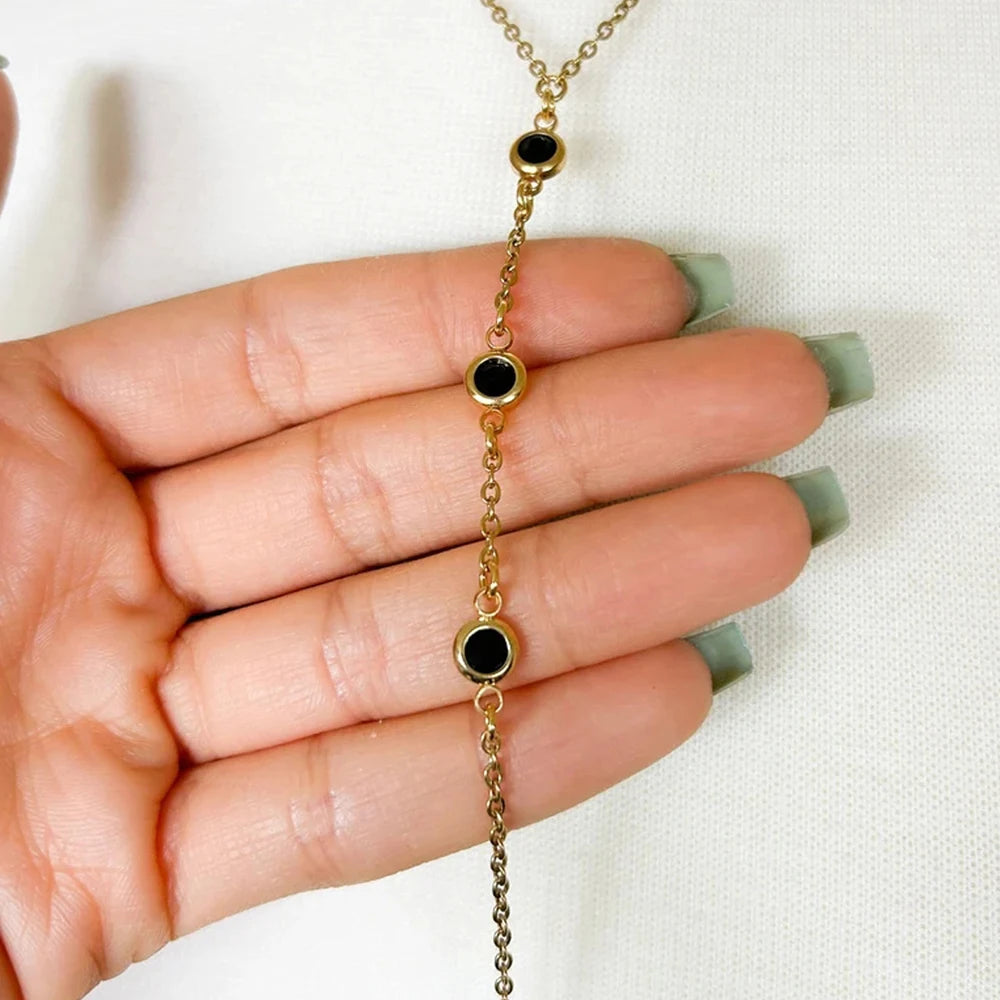 Rave Black Round Crystal Bra Chain Bikini Women Body Accessories 2024 Simple Rhinestone Sexy Chest Chain Lingerie Party Jewelry