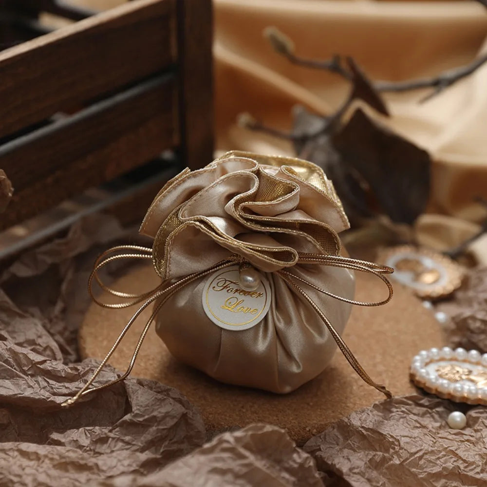 4Pcs Portable Candy Packaging Bags Chinese Style Light Luxury Drawstring Bag Fashion Cloth Velvet Storage Bag Festival