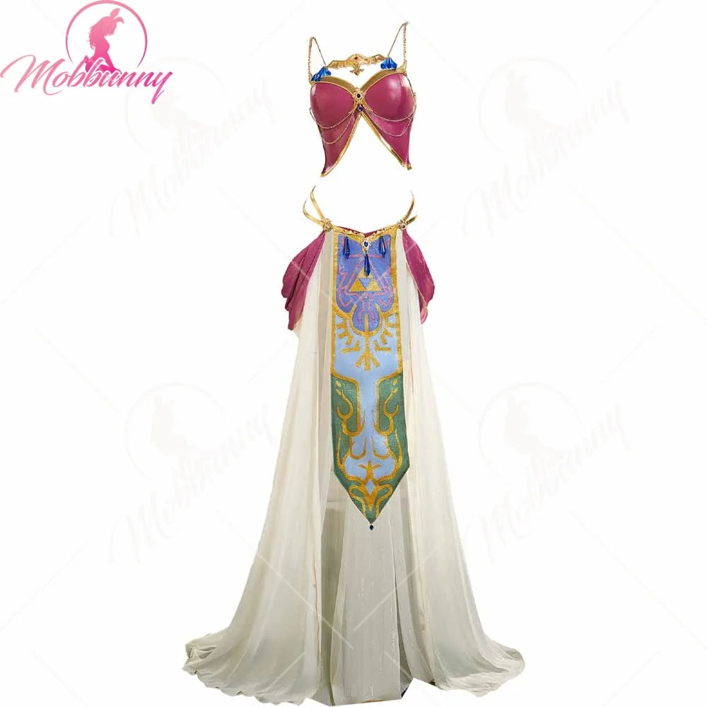 MOBBUNNYWomen Princess Cosplay Costume Anime Dance Dress Outfit Sexy Lingerie Short Top with Panty and Ribbon Halloween