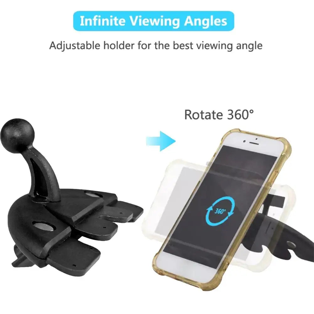 Ball Head Car CD Slot Phone Holder Base Universal Car CD Slot Clip Mount For Mobile Cellphone Holder Car GPS Bracket