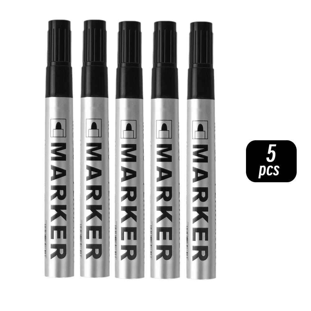 Permanent Paint Marker Pen Waterproof Black Pen for Tyre Oily Markers Quick Drying Signature Pen Stationery Supplies