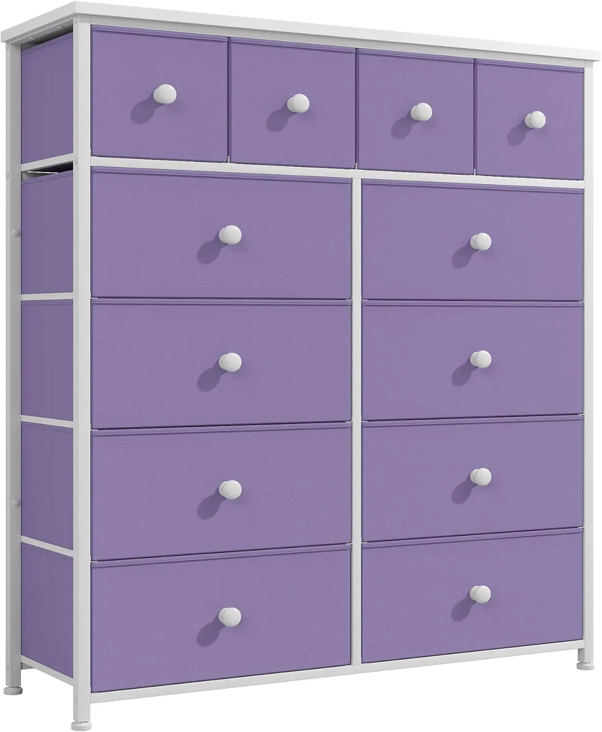 Dresser for Bedroom Tall Dressers for Bedroom Fabric Dressers & Chest of Drawers with Sturdy Metal Frame, Wood Top