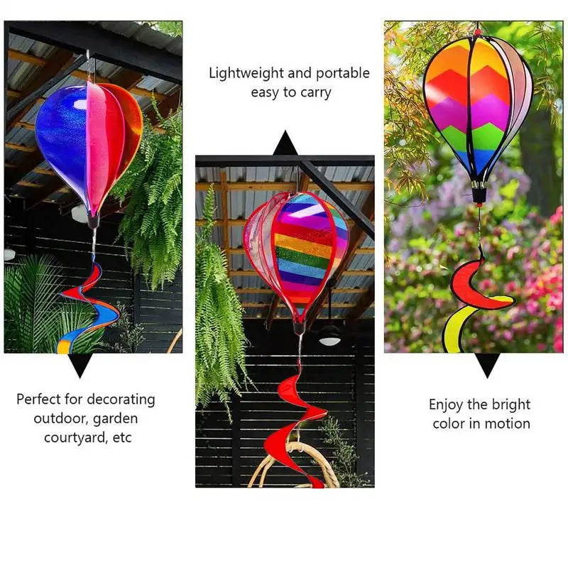 Hot Air Balloon Spinner 3X Balloon Wind Spinners Outdoor Outdoor Decoration Windsock Ornament For Holiday Garden Patio Wedding