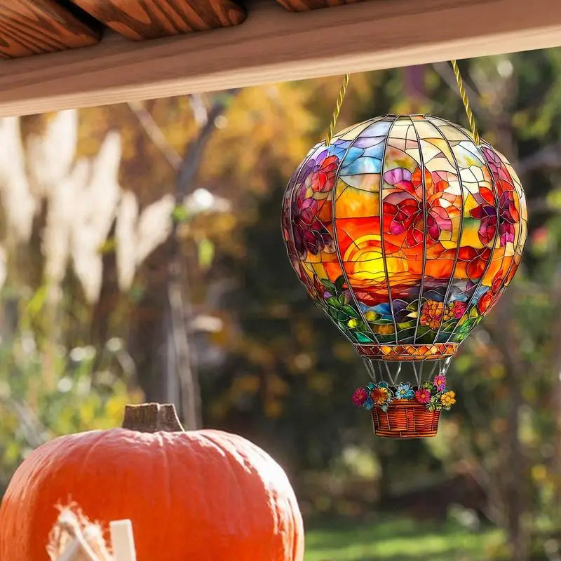 Hot Air Balloon Window Decor Acrylic Flat Finish Colored Art Decoration Indoor Decor Living Home Indoor Window Room Bedroom