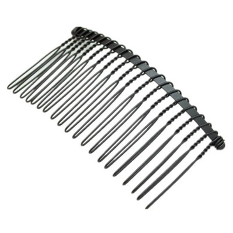 100 Pieces 20 Teeth Rose Gold Color Black Metal Hair Comb Clips For DIY Wedding Headpiece Bride Women Hair Jewelry