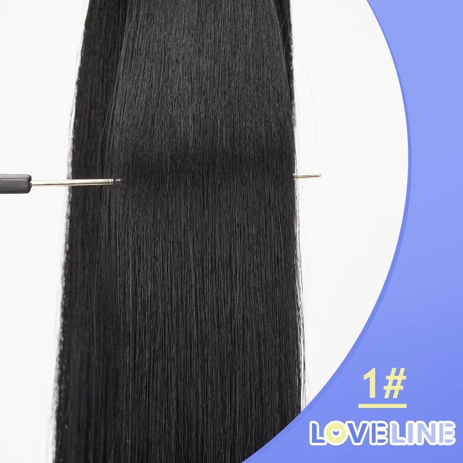 LOVELINE 7Pcs Clip In Hair Extensions 100% Human Hair Clip In Human Hair 120G Straight Remy Hair Natural Black