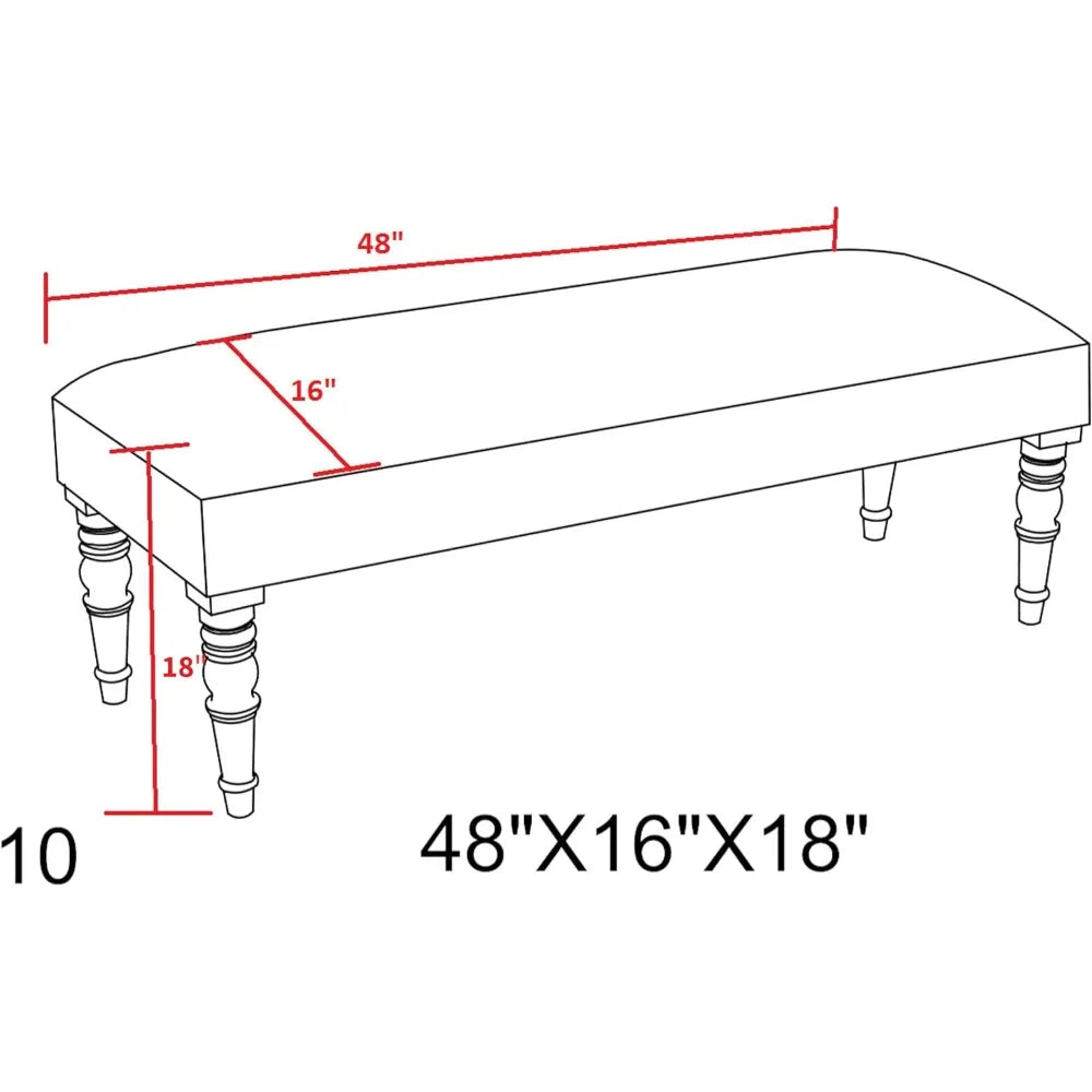 Mark&Day Bedroom Bench, Gran Dark Green Upholstered End of Bed Ottoman Benches, Rustic Boho Entryway Footrest Stool Seat, Handma