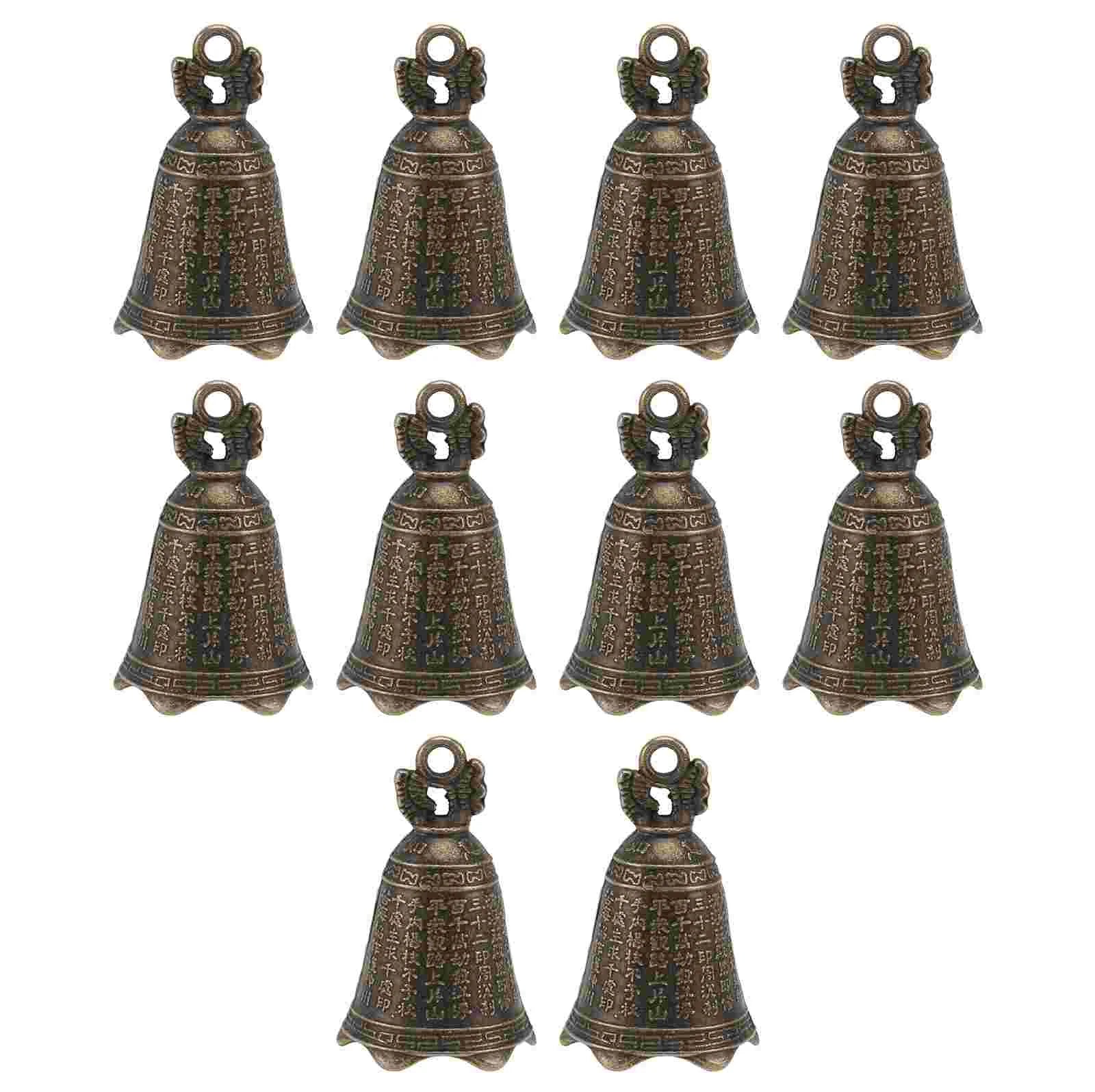 10 Pcs Outdoor Vintage Bell Office Rustic Christmas Decor Iron Colorful Ornaments