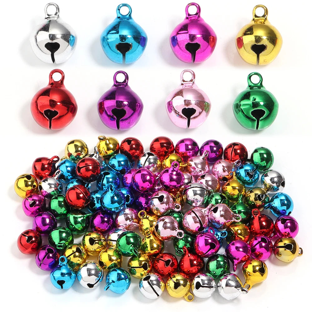 10-50Pcs DIY Handmade Crafts Xmas New Year Ornament Gift Mix Colors Loose Beads Small Jingle Bells Christmas Decoration Supplies