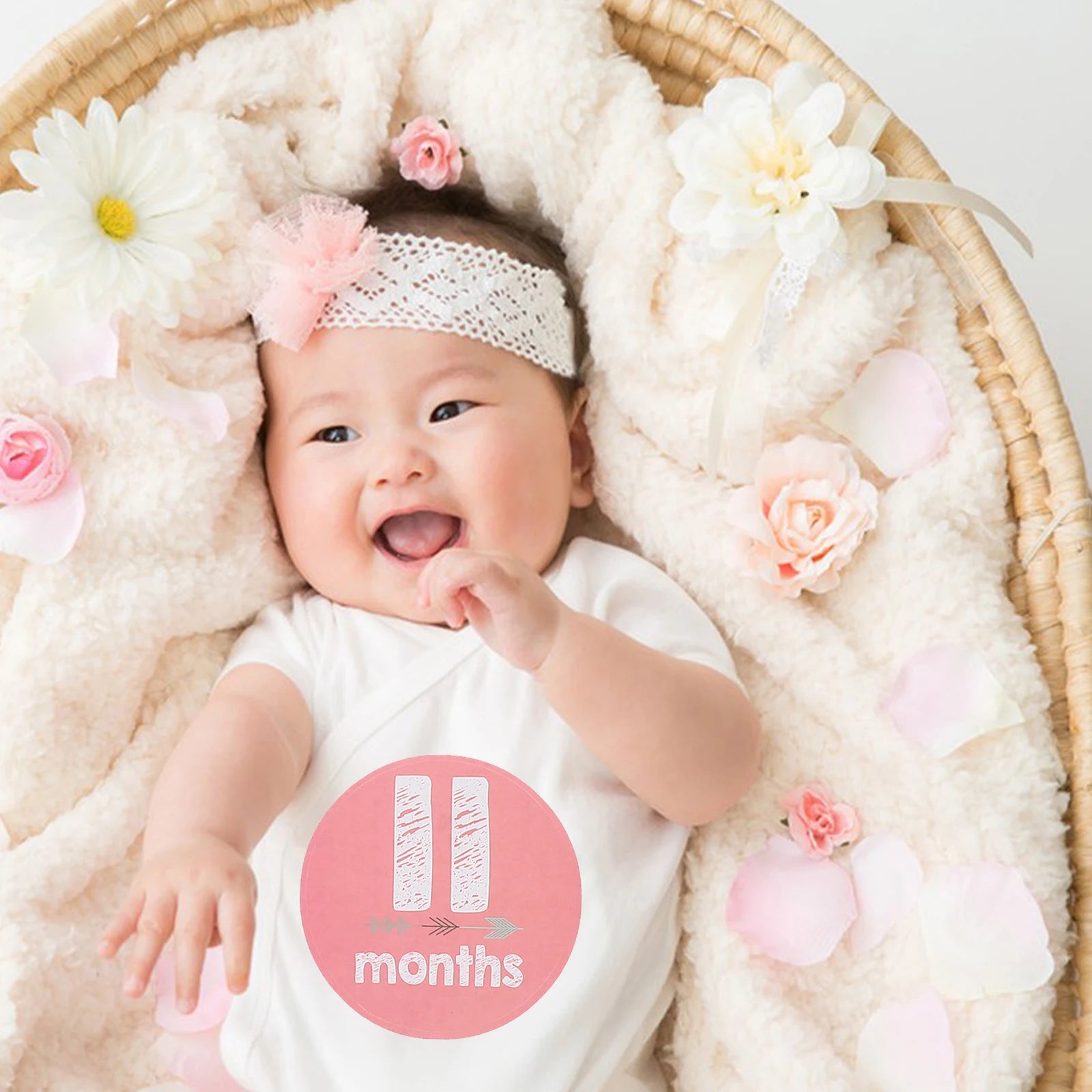 1 set Baby Milestone Stickers Monthly Digital Numbers Photo Props Newborn Durable Clothes Decoration First Year Keepsake Girl