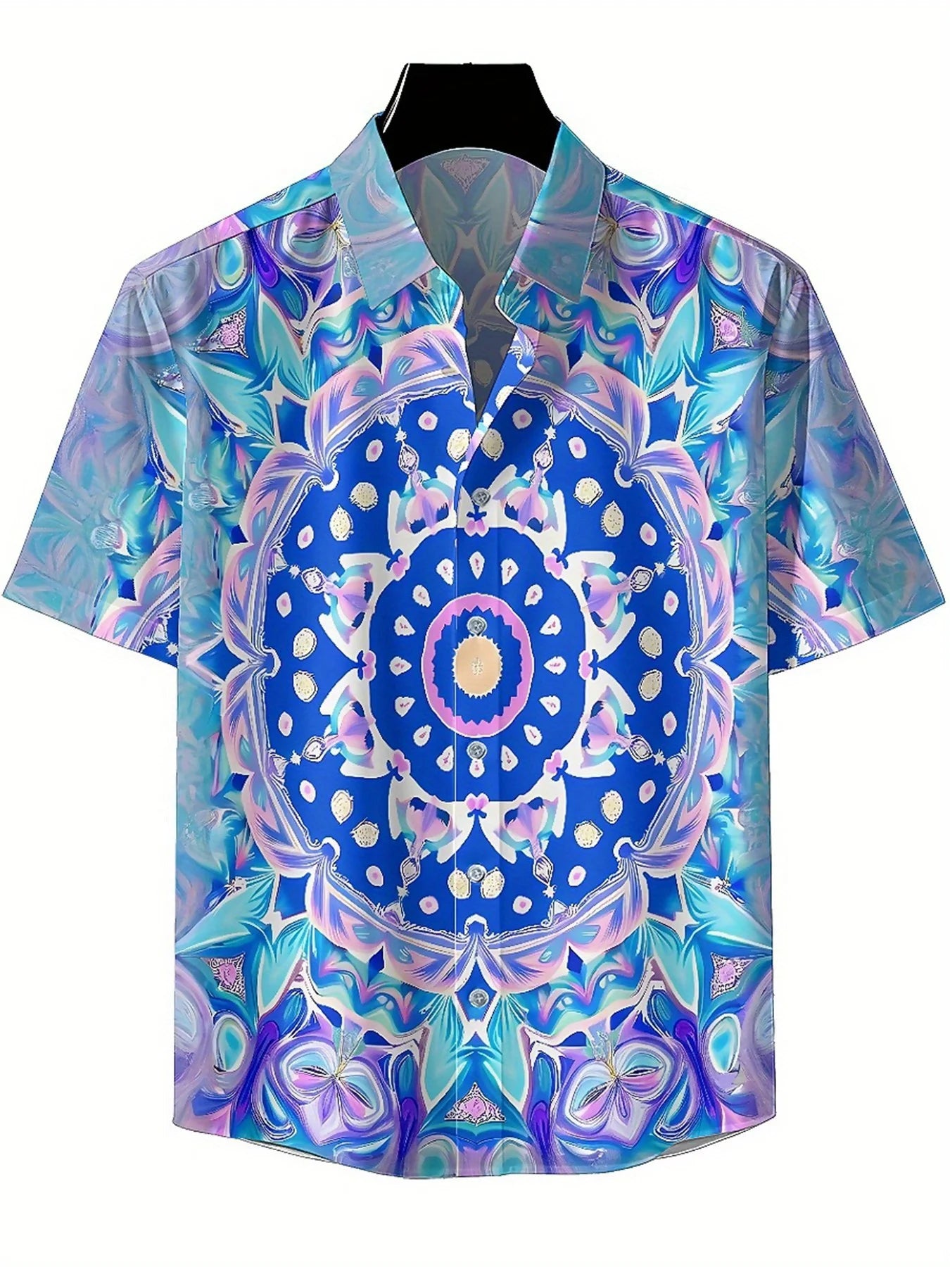 Men's Plus Size Hawaiian Shirts Dream Mandala Prints Pattern, Unisex Aloha Shirts,New in Summer Tops Tee,streetwear