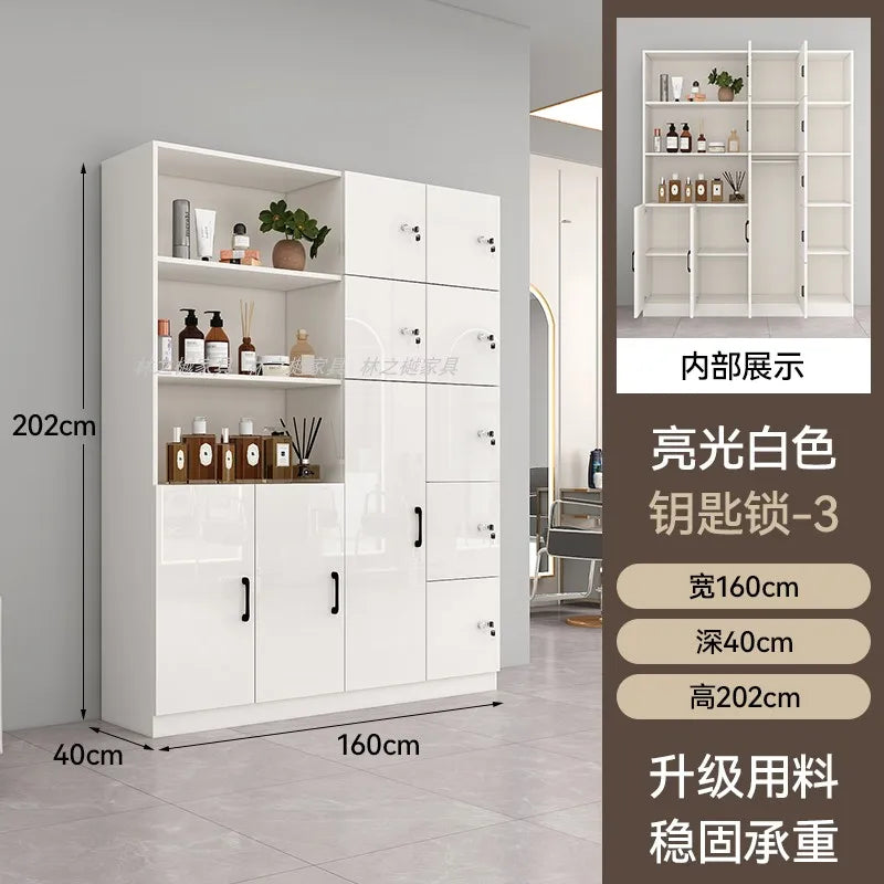 Customized barber shop towel cabinet Beauty salon product display cabinet Hair shop locker Customer deposit box with lock