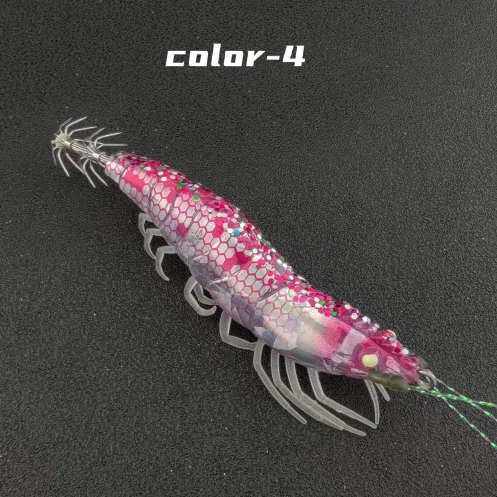 10cm Length Squid Bait 12g Weight Watermelon Laser Horizontal Jig Rattle Lure Horizontal Design Squid Jig Squid Fishing