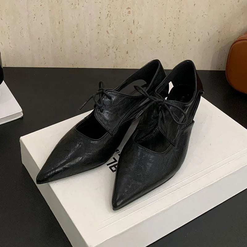 2025 New Fashion Shallow Women Low Heel Shoes Luxury Female Pointed Toe Footwear Butterfly-Knot Ladies Heeled Shoes Pumps