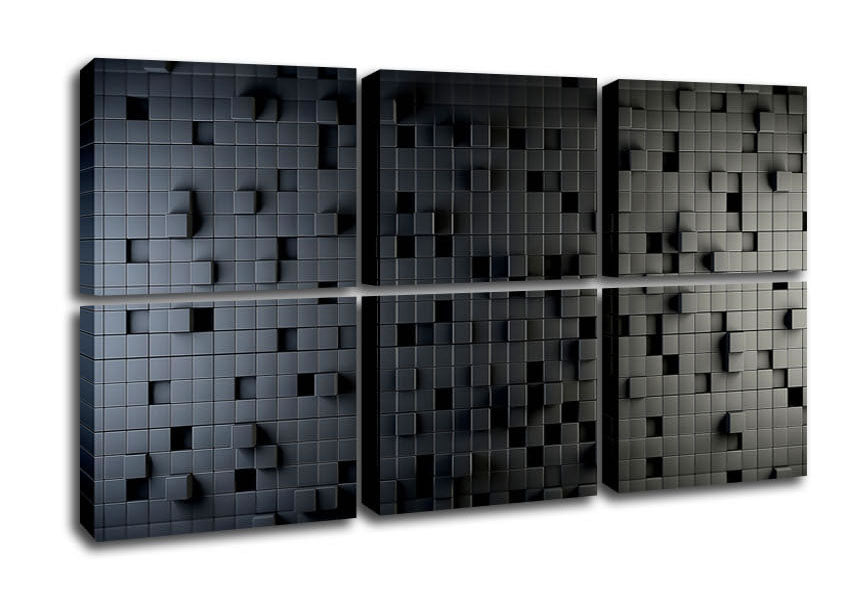 3D Cubes Black