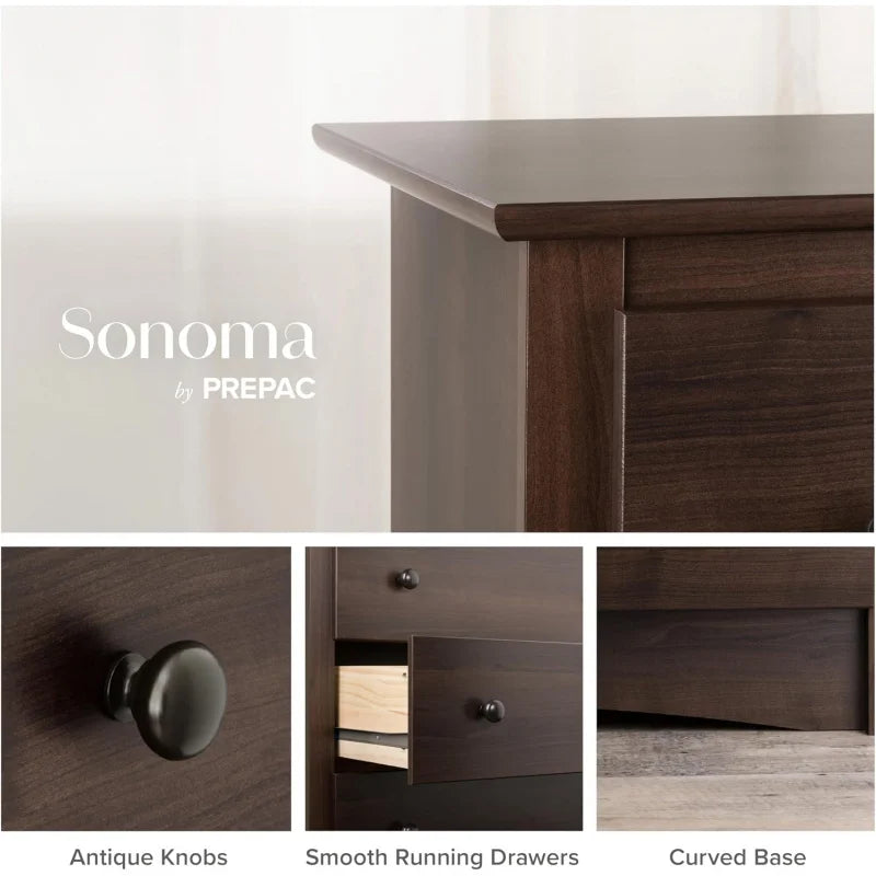 Superior 5-Drawer Chest for Bedroom - Spacious and Stylish Chest of Drawers, Measuring 17.75"D x 31.5"W x 44.75"H,