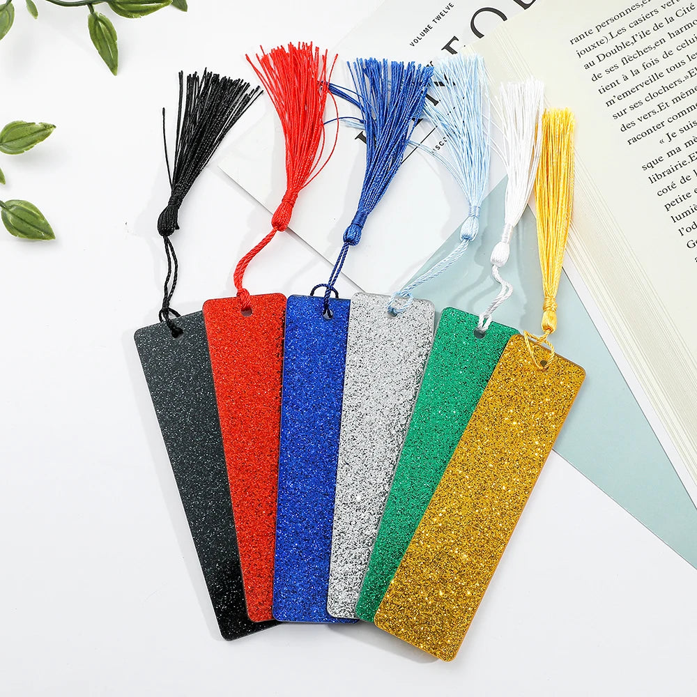 10 Styles New Bling Bling Creative Acrylic Bookmark with Tassel Christmas Party Decor Back To School Gifts