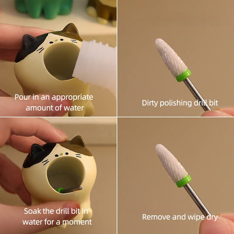 Nail Drill Bits Holder Container Display Rack Nail Art Grinding Head Bit Holder Desktop Decorations Storage Tools for Nail Brush