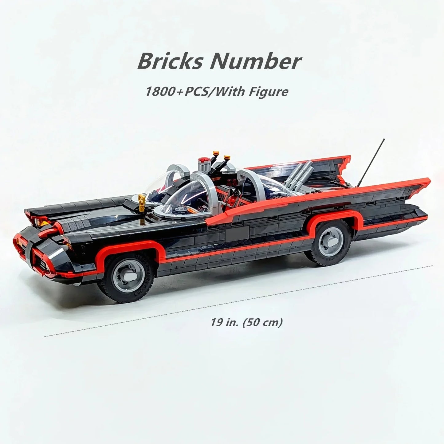 1800PCS Block Technical 1960s Classic TV Bat-Car Speed Collection Vehicle Model Building Blocks Bricks Toys Boys Gift Birthday