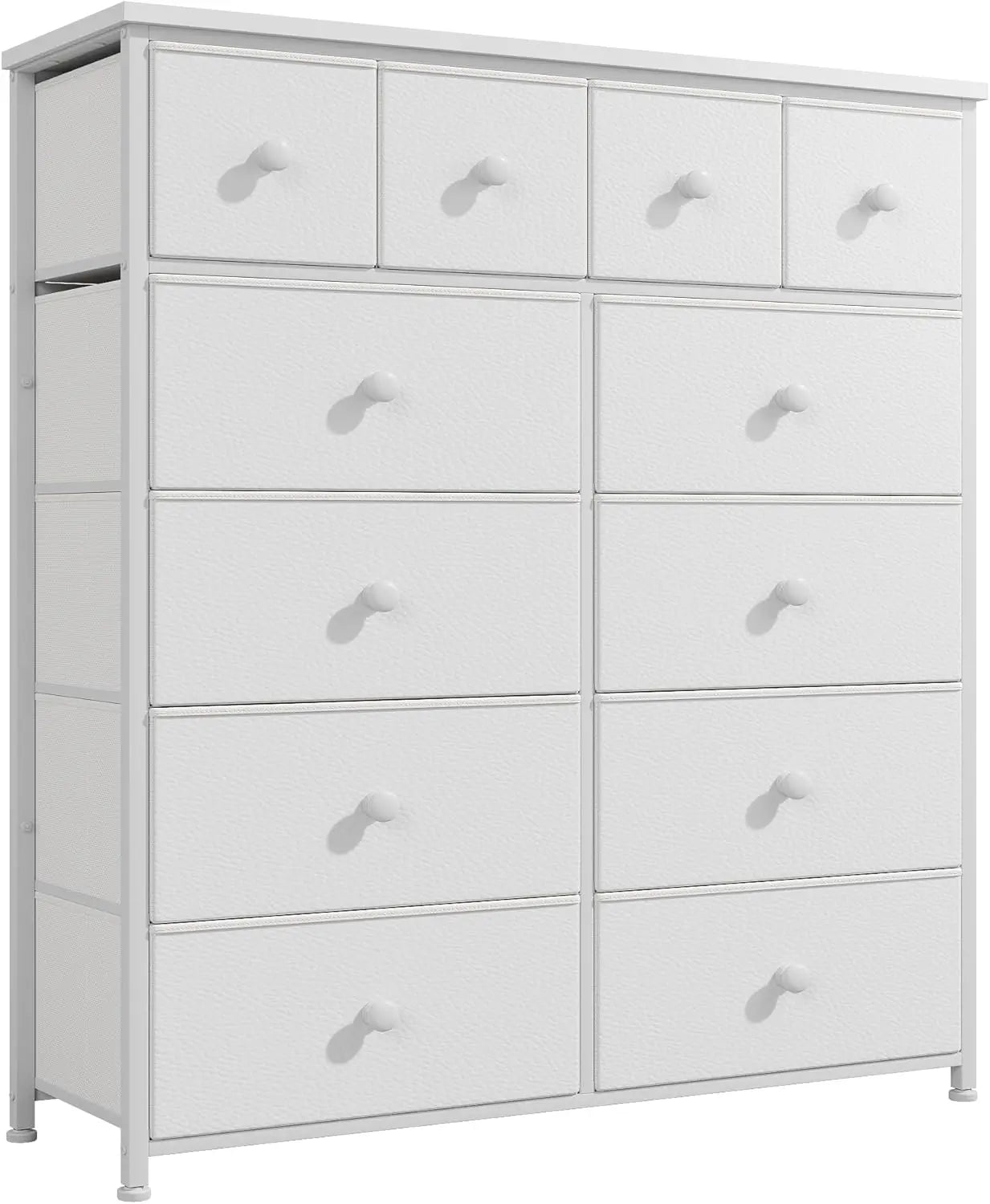 Dresser for Bedroom Tall Dressers for Bedroom Fabric Dressers & Chest of Drawers with Sturdy Metal Frame, Wood Top