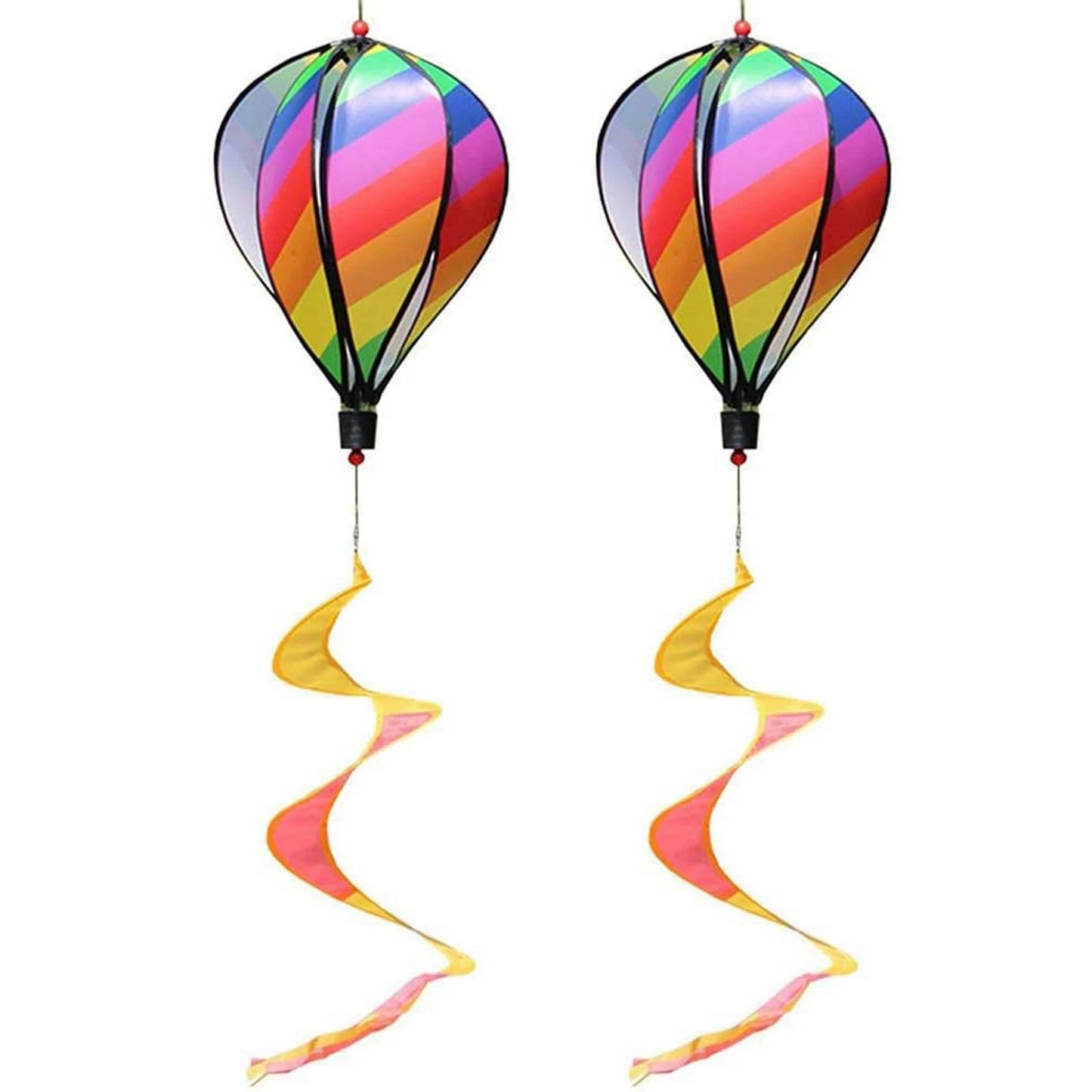 AB33-4PCS Balloon Wind Spinner Striped Windsock Balloon Yard Decor Spiral Balloon Windmill