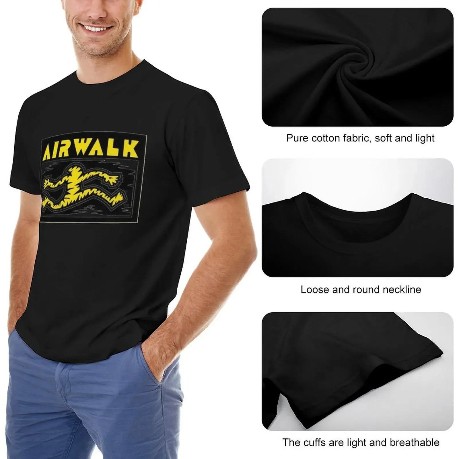 Running man, Airwalk shoes skateboard t shirt design. T-Shirt T-shirts oversize men t shirts