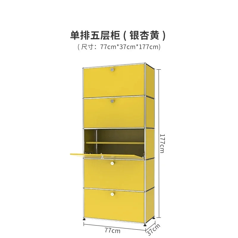 b7+ Nordic medieval cream wind small apartment display cabinet stainless steel module furniture decorative cabinet