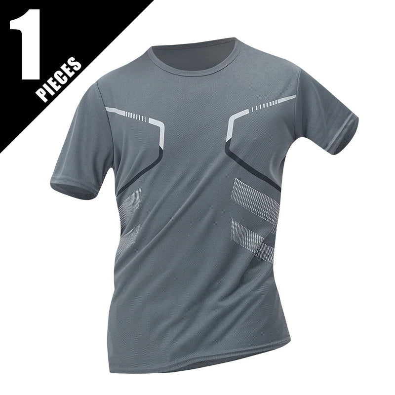 1/3/4 Pieces Summer Men's Printed Quick-drying Breathable Short-sleeved Plus Size Loose Sports Casual T-shirt Multicolor Choice