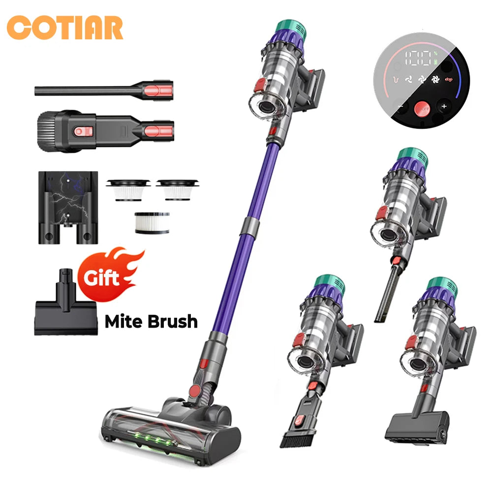 COTIAR V22 55KPa 650W Cordless Vacuum Cleaner Handheld Portable Suction Power LED Display Home Deep Cleaning Multi Scenario Use