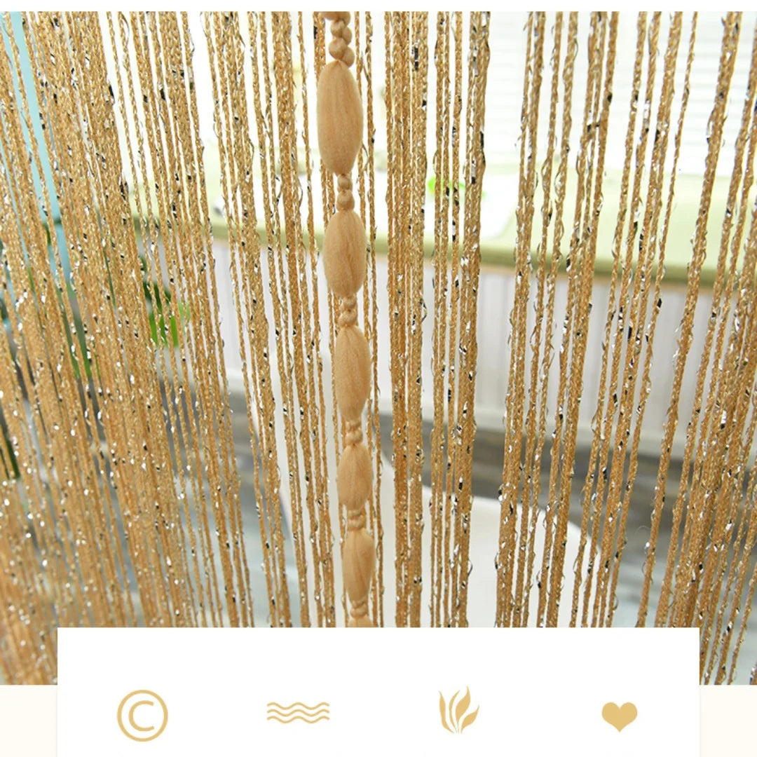 1pc 1x2m Door String Curtain Soft Balls Romantic Glitter Fringe Room Divider Home Decor Wedding Girls Bedroom Window Living Room