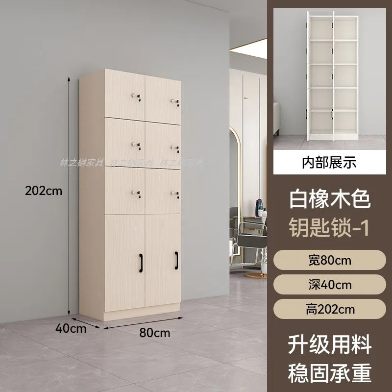 Customized barber shop towel cabinet Beauty salon product display cabinet Hair shop locker Customer deposit box with lock