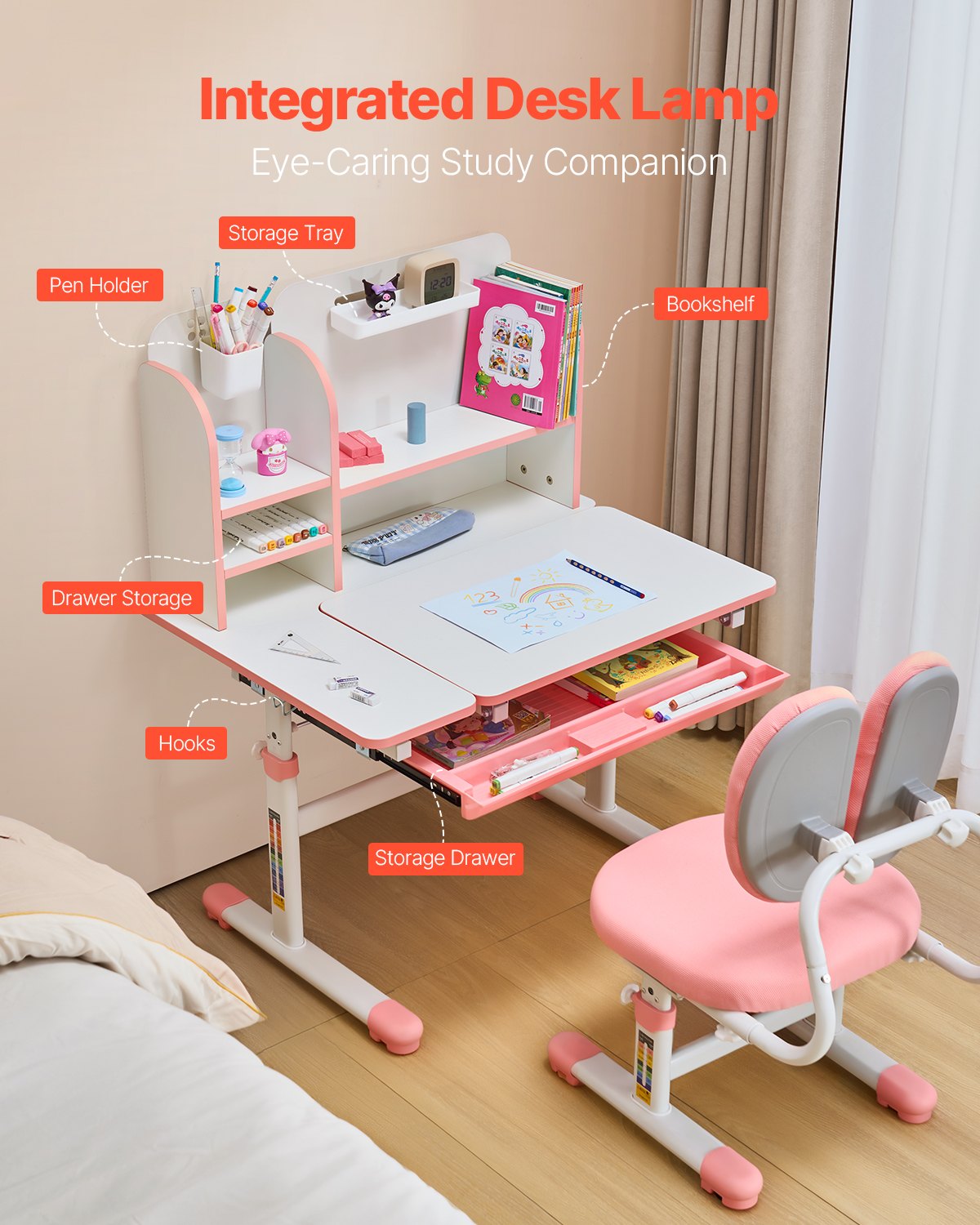 Kids Study Chair And Desk Set, Study Desk And Chair For Kids With