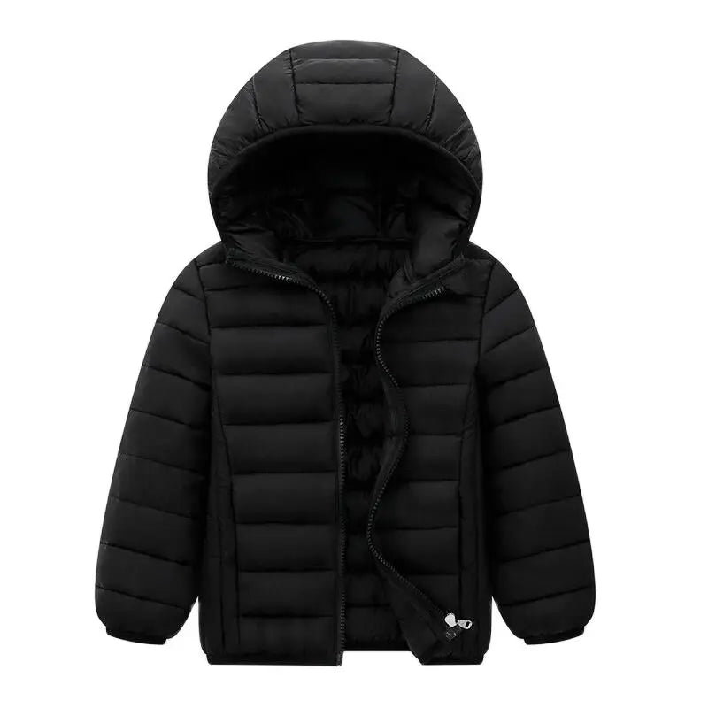 Kids Boys Girls Light Down Jackets Children Teen Students Outdoors Sports Outerwear Princess Autumn Zipper Hooded Coat For 3-14Y