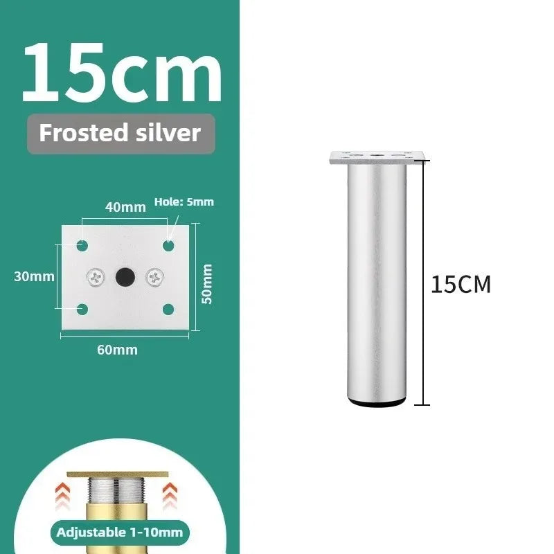 4pcs 6-30cm Aluminum Alloy Furniture Legs Metal Adjustable Legs, for Cabinet Table Legs Sofa Feet Furniture Replacement Foot