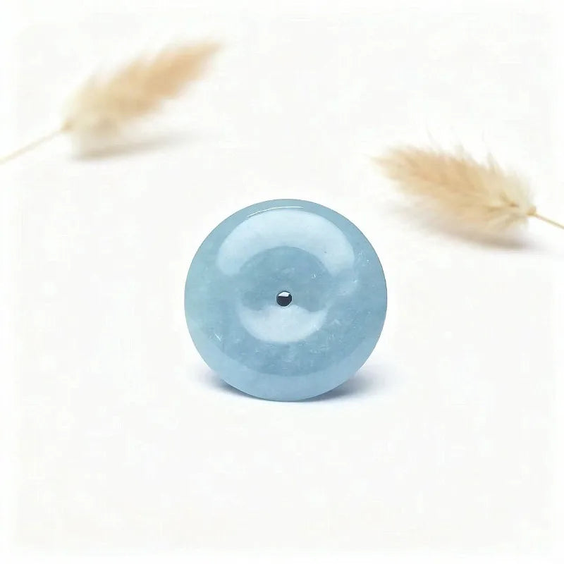 New Real Natural Jade Donut Ping An Knot Pendant Necklace Carved Charm Jadeite Jewelry Fashion Amulet Gift for Men Women