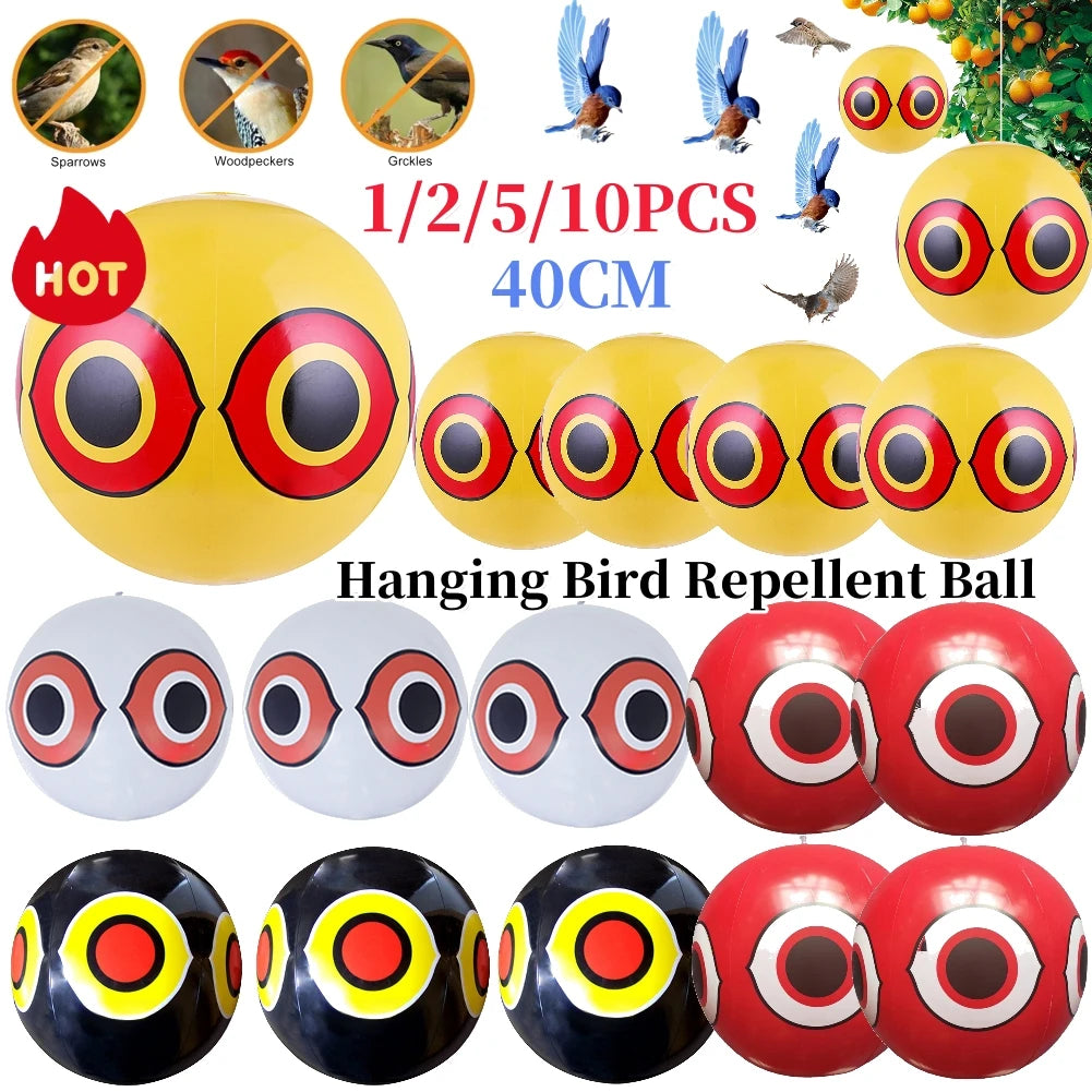 1-10pcs Hanging Bird Repellent Ball 40CM PVC Inflatable  Scare Eye Balloons Anti-Bird Pigeons Repellent Pest Control for Outdoor