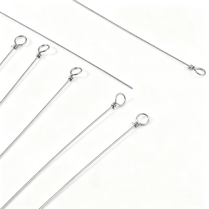 90Pcs Spinnerbait Shaft Wire DIY Spinner Lure Making Supplies Spinner Bait Wire Arm for Bass Trout Freshwater Saltwater Fishing