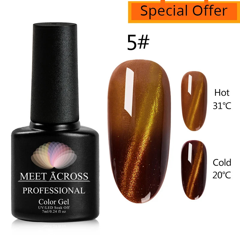 9D Reflective Magnetic Gel Nail Polish 7ml Shiny Glitter Cat Eye Nail Gel Varnishes Semi Permanent Soak Off UV Gel Nail Art