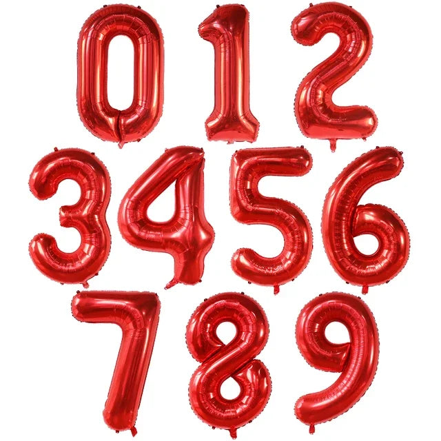 50pcs 40Inch Birthday Balloons Foil Helium Number Balloon 0-9 Birthday Wedding Party Decoration Baby Shower Figures Air Globos