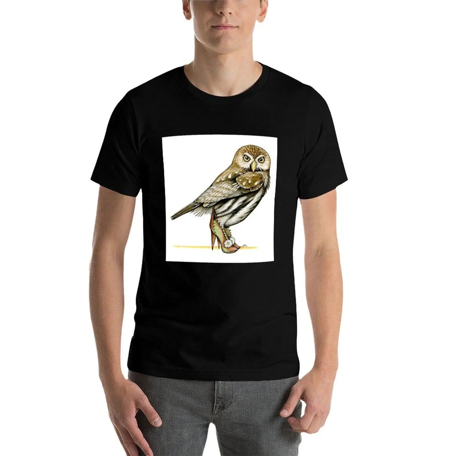 Cactus Ferruginous Pygmy-Owl in Cactus Shoes T-Shirt summer top heavyweights blanks anime figures workout shirts for men