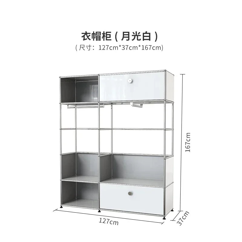 b7+ Nordic medieval cream wind small apartment display cabinet stainless steel module furniture decorative cabinet