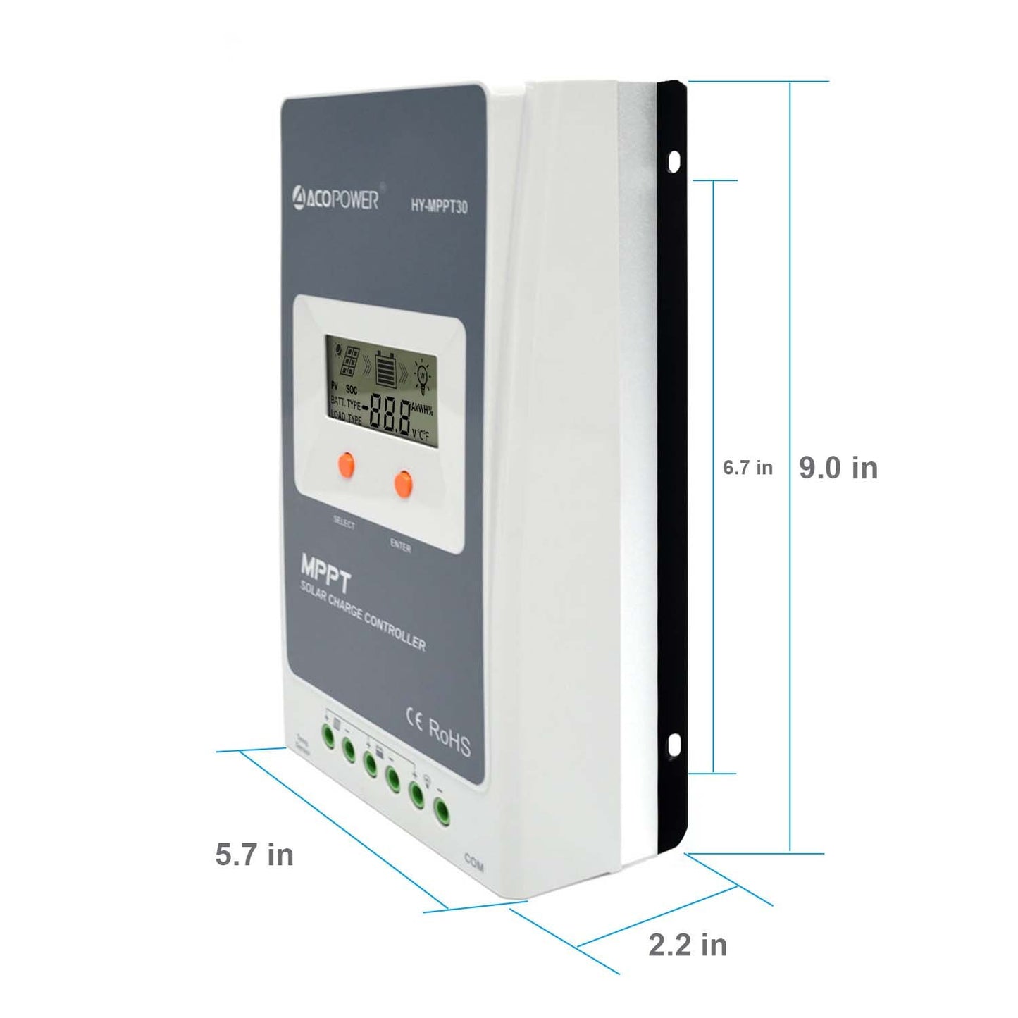 Midas 30 Amp MPPT Solar Charge Controller with MT-50