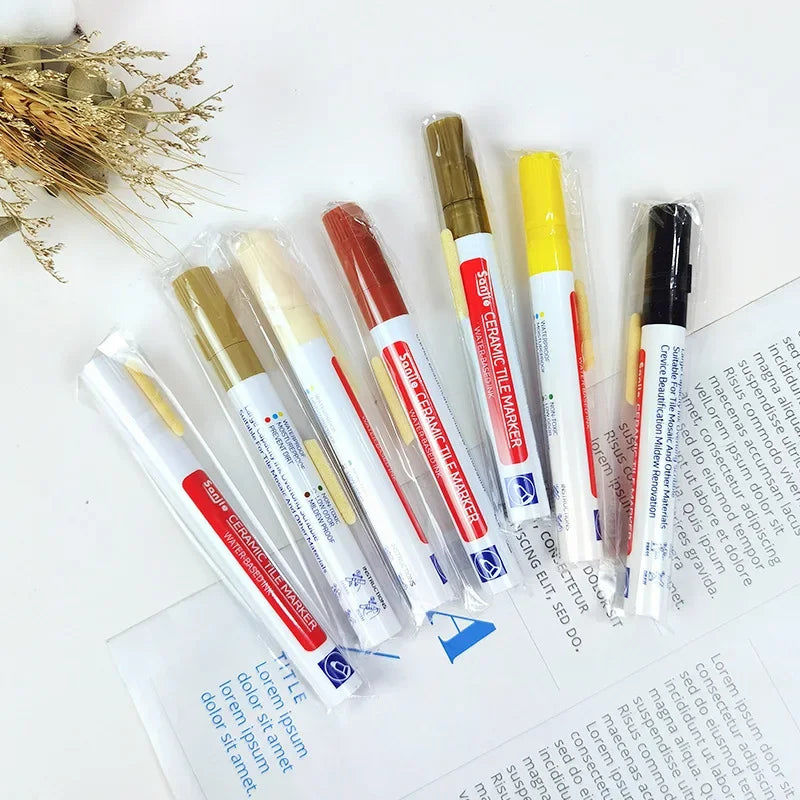 1/5/10PC Waterproof Marker Pen Wall Seam Repair Tiles Grout Markers Pens Floor Bathroom Decontamination Paint Brush Tools