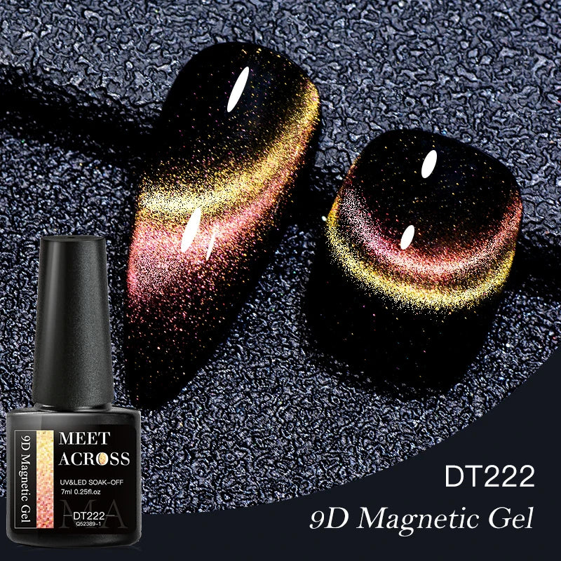 9D Reflective Magnetic Gel Nail Polish 7ml Shiny Glitter Cat Eye Nail Gel Varnishes Semi Permanent Soak Off UV Gel Nail Art