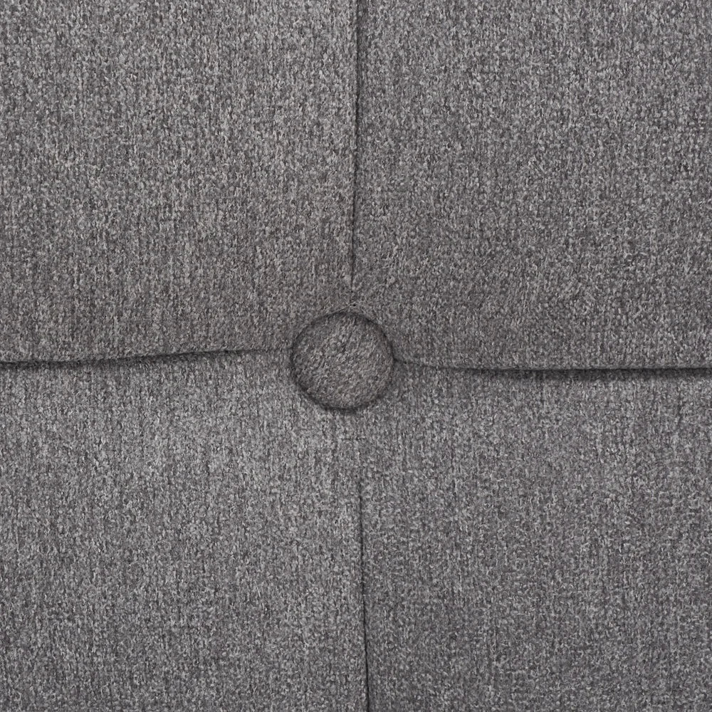 Contemporary Tufted Linen Bench Indoor Seating Durable Wood Frame Biscuit Tufted Light Grey Upholstered Seat Assembly Required