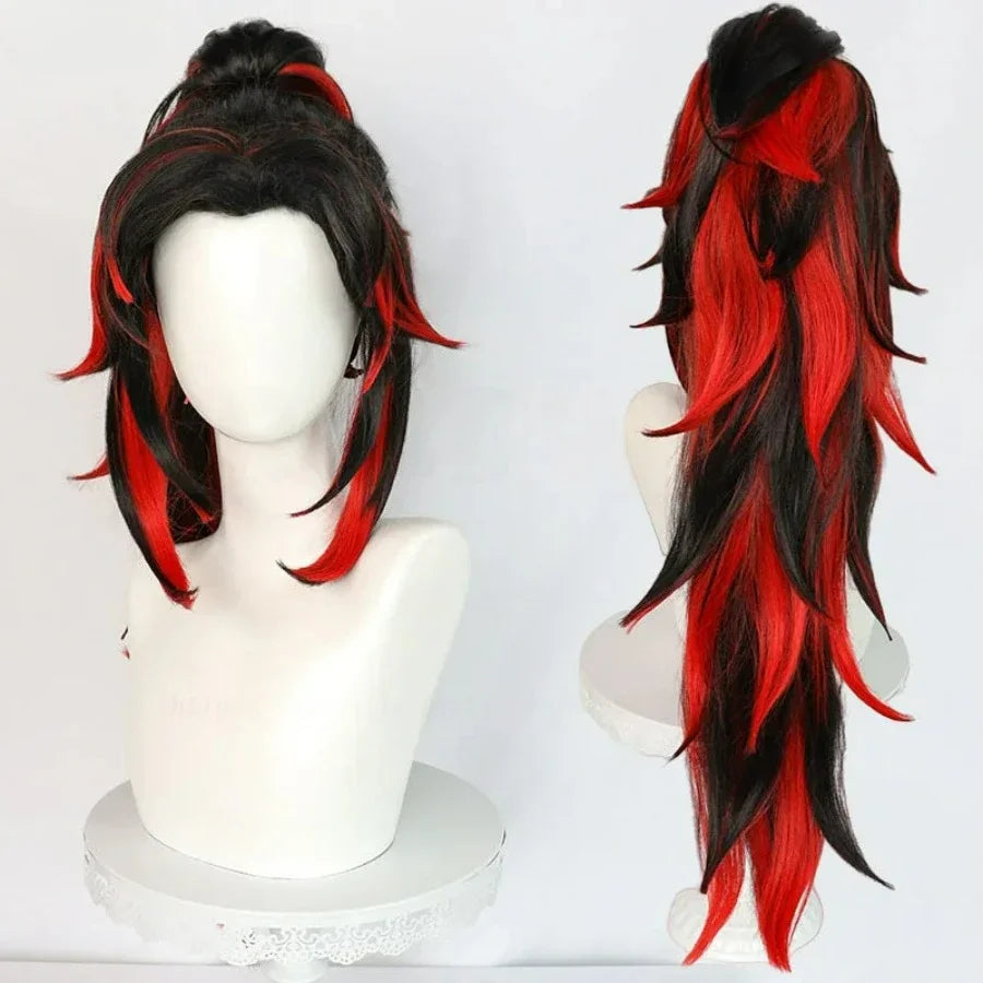 Tsugikuni Yoriichi Anime Cosplay Wig Long Synthetic Hair Halloween Props Mens Wig Christmas Ideal for Cosplay School Events