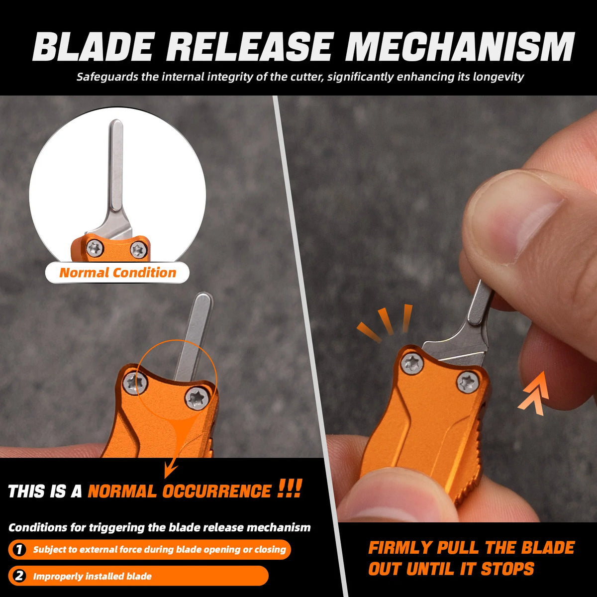 Orange,Advanced utility handle tools (without blades, suitable for 11 blades), CNC process, aviation aluminum material