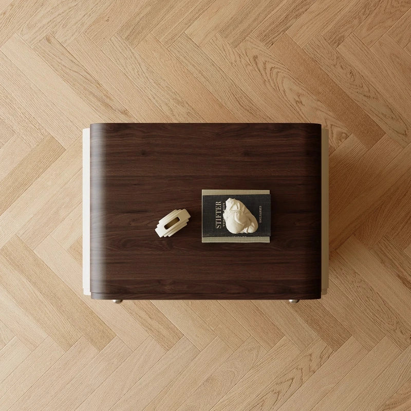 French Cream Style Storage Black Walnut Cabinet Home Furniture Drawer Type Showcase Locker Living Room Cabinets Storage Locker