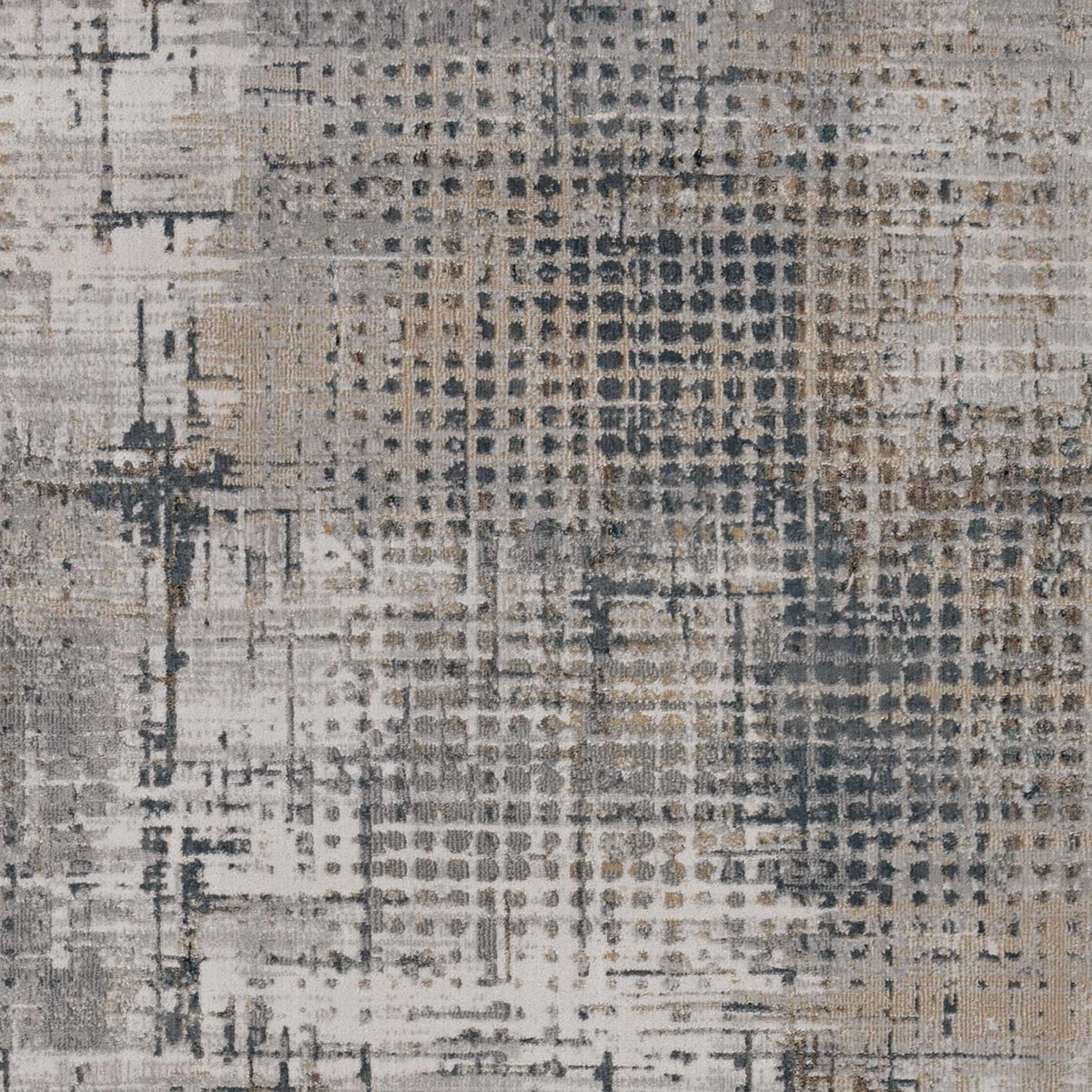 10inchesx13inches Ivory Grey Machine Woven Abstract Scratch Indoor