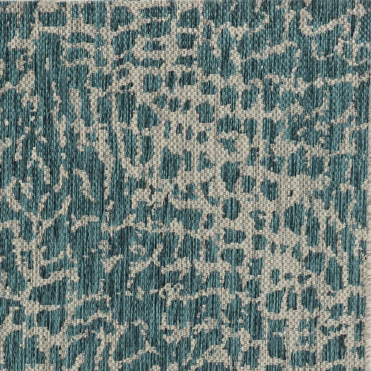8inches Teal Machine Woven UV Treated Animal Print Indoor Outdoor